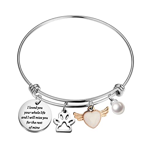 PLITI Pet Memorial Gift Loss Of Pet Gift I Loved You Your Whole Life And I Will Miss You For The Rest Of Mine Bracelet