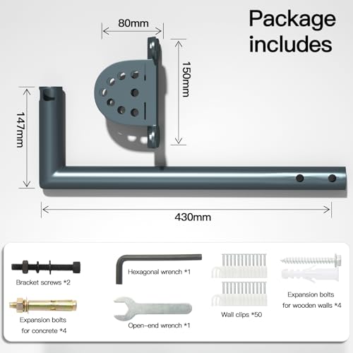 Foboull Starlink Long Wall Mount for Starlink Standard Actuated, 17 Inch Heavy Duty Starlink Mounting Kit, Compatible with Starlink Gen 2, Includes Starlink Mount by Foboull - Used condition - Image 7