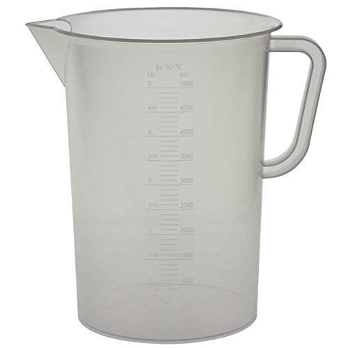 Vitlab 445941 Messbecher, Polypropylen, erhabene Skala, 5000 ml