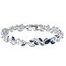 Produktbild Swarovski Louison Armband, Rhodiniertes Damenarmband mit Funkelnden Weißen und Blauen Kristallen