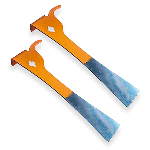 Foxhound Bee Co, Stainless Steel KW Beekeepers Hive Tool with J Hook for Easily Lifting Frames, Straight Edge for Prying Beekeeping Boxes Apart and Curved Edge for Scraping Wax - 2 Pack