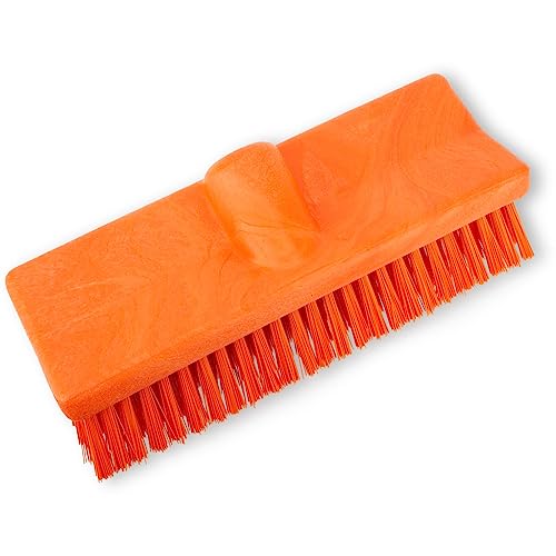 Image of SPARTA 40423EC24 Plastic Floor Scrub Brush, Wall Brush, Equipment Brush With Nonabsorbent Bristles For Industrial Kitchens, Hospitals, Commercial Cleaning, 10 Inches, Orange, (Pack of 2)