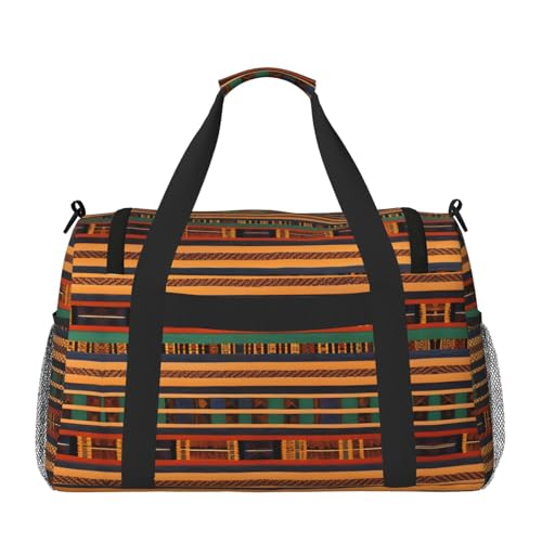 african weaving print Weekender Overnight Carry On Bag Gym Luggage Bag Duffel Bag for Travel Women2