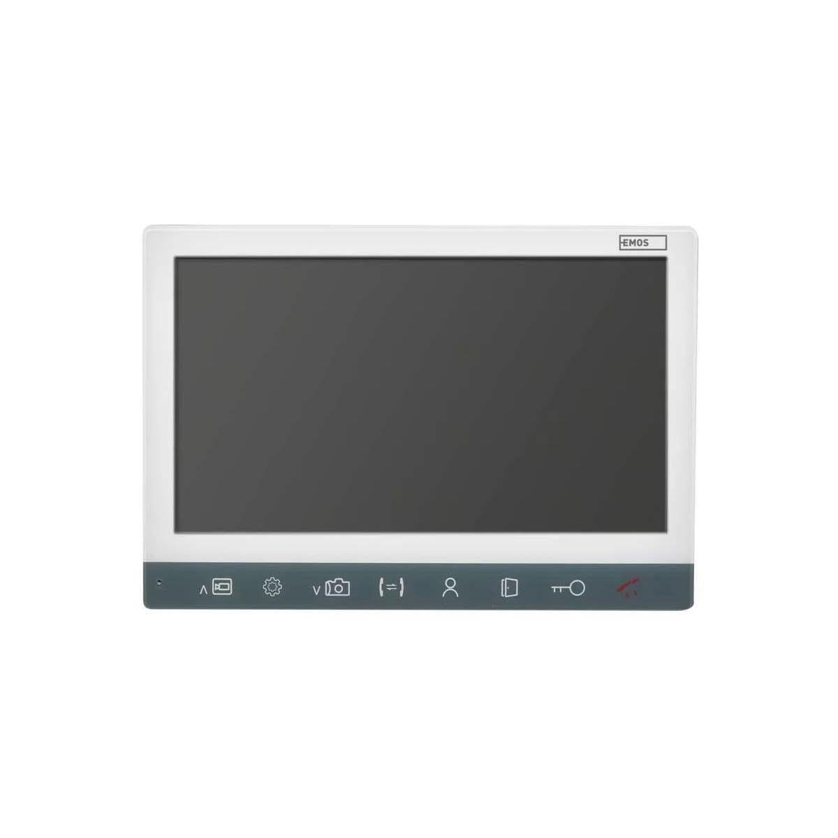 EMOS Zusatz-Monitor zur Video-Türsprechanlage/Video-Türklingel H3015, Bildschirm mit 7'' LCD-Farbdisplay, Snapshot, Aufnahme, Intercom, Silbern