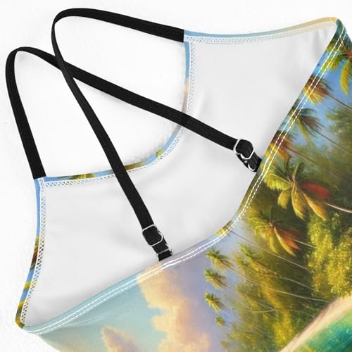 Tropical Sea Trees Girls Swimsuit Bathing Suit Summer Beach One Piece Swimsuits Swimwear4
