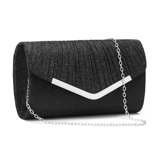 Image of RNIEGA Clutch Purses for Women, Evening Bag with Detachable Chain Ladies Sparkling Party Handbag Wedding Bags