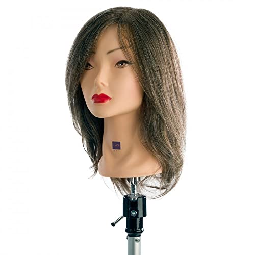 Colore grigio naturale Testina per Parrucchieri Labor Pro Pratica per Acconciature Capelli 100% Naturale 20/40 cm (I116)