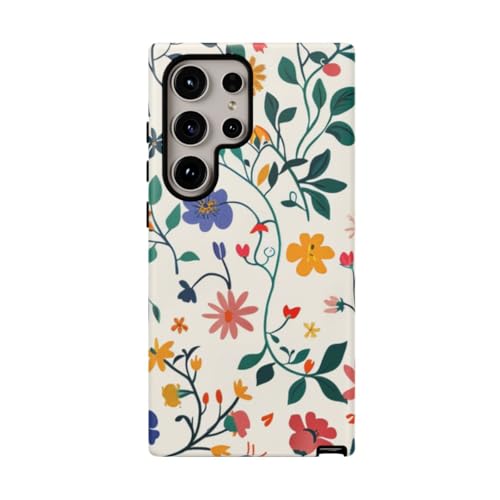 Coque Samsung S24 Ultra rigide mate motif floral lierre protection antichoc