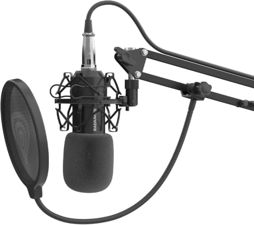 Genesis Radium 300 Studio Mikrofon mit Arm und Popfilter, XLR, Schwarz