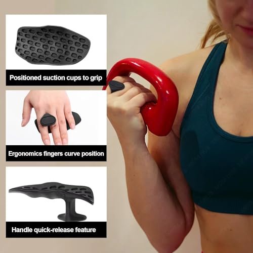 Image of Workout Grip Pads Ergonomic Hand Grip Strengthener with Quick-Release Mechanism, Suction Cup Design, Multicolor