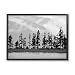 Stupell Industries Empty Pine Tree Forest Coast Line Misty Mountains, Designed by Savanah Plank Black Framed Wall Art, 20 x 16