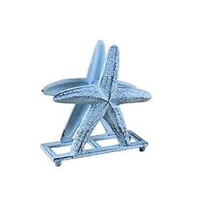 Rustic Dark Blue Whitewashed Cast Iron Starfish Napkin Holder 6 Inch - Starfish Decoration - Beach Kitchen 41zBYMZYdYL. SS280
