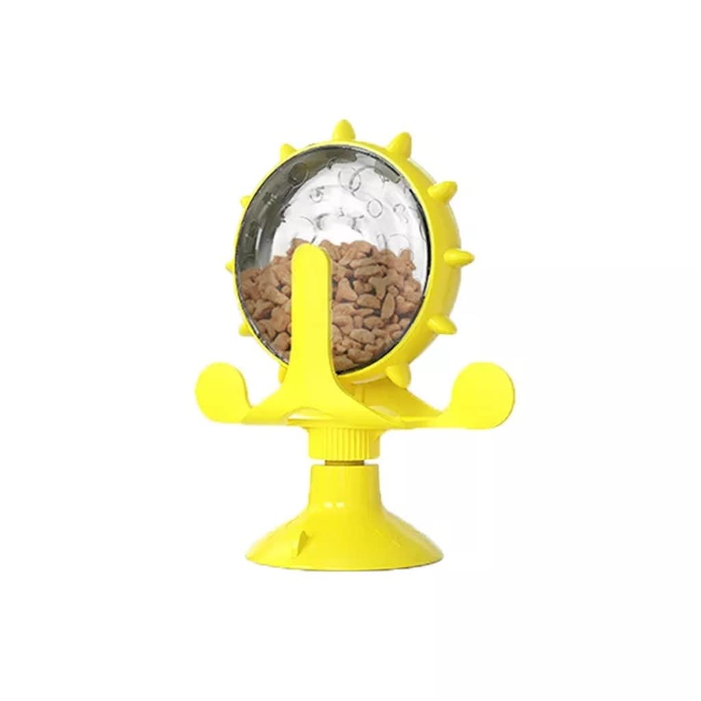 XXXDXDP Pet Windmill Turntable Feeder Food Leakage Dispenser Fun Slow Food Toy Rotating Food Interactive Feeding Device (Color : white-Cute donuts (1)10, Size : One size)