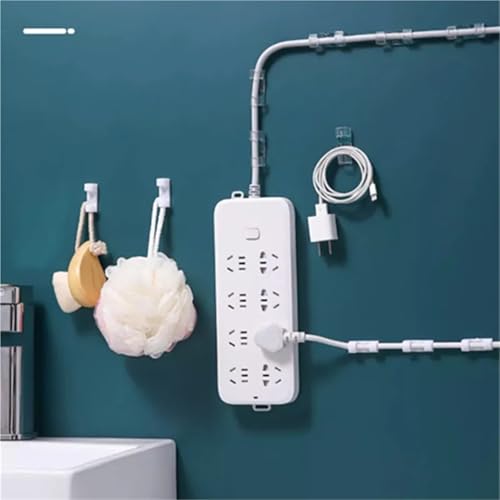 Clips adhesivos para cables 200 piezas organizador de cables soporte clips USB para gestión de cables para teclado y auriculares para debajo del escritorio miniatura 6