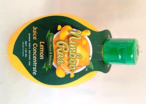 Image of Nimboo Ras Pure Lemon Juice Concentrate for Tangy and Refreshing Flavor-126ml (Pack of 6)| Goodness of 42 Natural Lemons