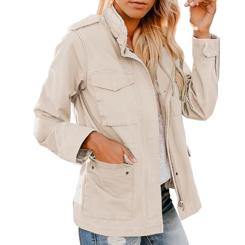 Anorak pour femmes avec fermeture éclair et bouton pression parka