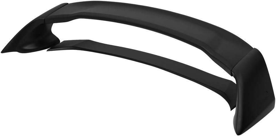IKON MOTORSPORTS, Trunk Spoiler Compatible with 2012-2015 Honda Civic 9th Gen Sedan 4-Door, Mugen Style Unpainted Black ABS Plastic Rear Trunk Lid Spoiler Wing Lip 4PCS