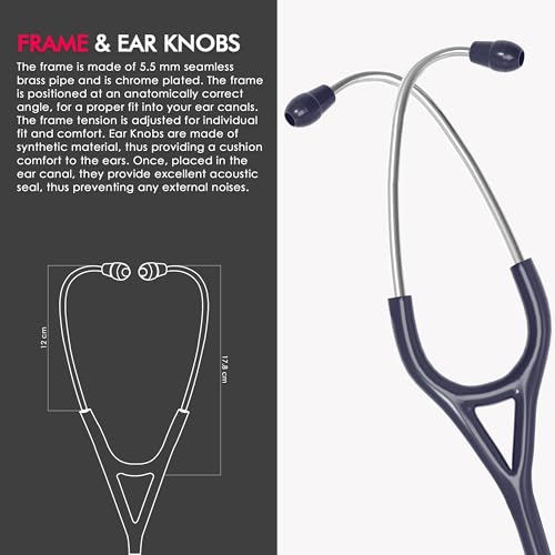 Image of ELKO TECHNO III SS Stainless Steel Stethoscope with ENGRAVING | Engrave Your Name or Initials on the Chest Piece | Lightweight Double-Sided Stainless Steel Chest piece | Two-Way PVC Tubing | Ideal for Doctors & Medical Students (Blue)