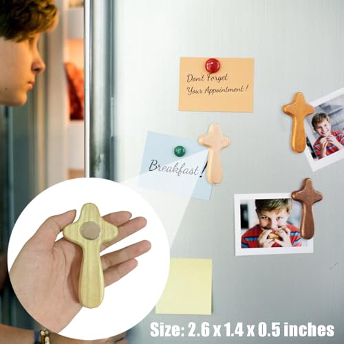 Imán decorativo en madera con cruz blanca miniatura 4