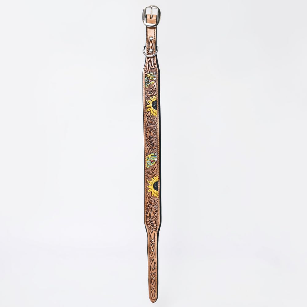 Hilason Sunflower Floral Hand Tooled Strong Genuine