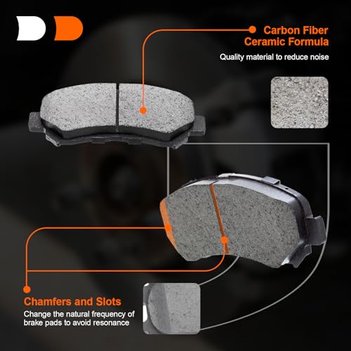 Image of Front Rear Ceramic Brake Pad Compatible with Honda CR-V 2002-2004,Honda Element 2003-2011, D914 D536
