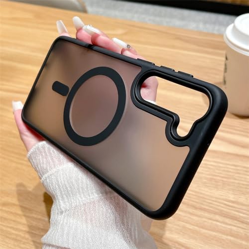 Coque magnétique Samsung S22 Plus noire pour charger sans fil en voiture