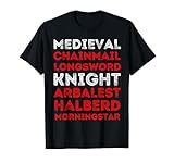 cotton t-shirt dress Les chevaliers du royaume médiéval apporteront leurs meilleures armes et équipements Chainmail Longsword Arbalest Hallebarde, etc