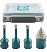 ZURPEMH 10pcs Diamond Drill Bit Set - Core Bits For Tile, Porcelain, Glass, Ceramic (Hex Shank, Storage Case)