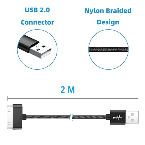 Câble 30 broches USB de 2m pour iPhone 4S 4 et iPad 1 2 3