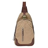 Antik Kraft Women's Samara Sling, Crossbody Sling Bag for Women, Durable Canvas with Vegan Leather Trim Chest Bag (Camel)