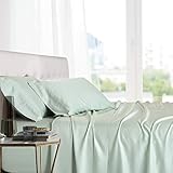 Queen Sea Silky Soft bed sheets 100% Rayon from Bamboo Sheet Set