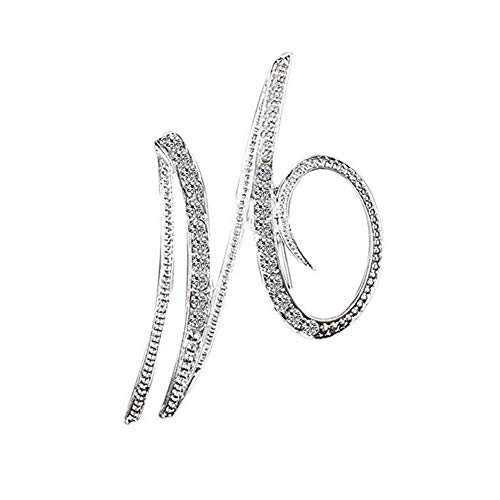 YOUYUZU A to Z Initial Letter Alphabet Clear AAA+ Crystal Rhinestone Lapel Pin Brooches Collar (M)