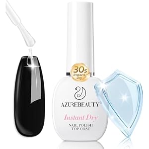AZUREBEAUTY Instant Dry Top Coat for Nail Polish – Quick Dry Clear Nail Polish Top Coat, High Gloss Shine, Chip Resistant, Smooth Finish, Fast Dry Manicure