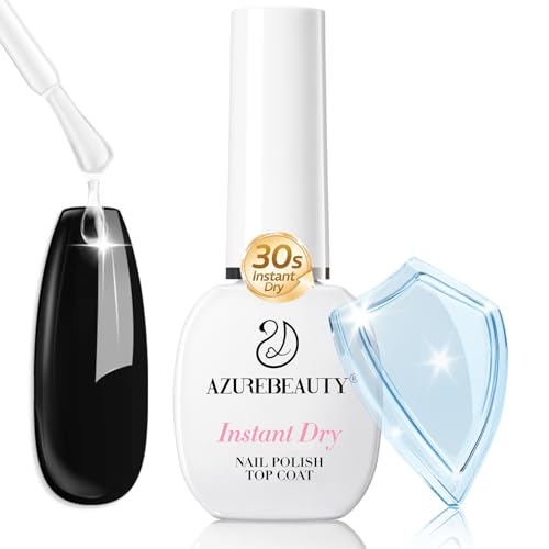 AZUREBEAUTY Instant Dry Top Coat for Nail Polish – Quick Dry Clear Nail Polish Top Coat, High Gloss Shine, Chip Resistant, Smooth Finish, Fast Dry Manicure