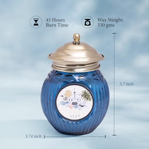 Image of SEVA HOME Ode to India Goa Breeze Coastal Paradise Scented Candle | Tropical Fruits | Long Lasting 45H Burn | Natural Soy Wax | Luxury Home Decor & Gifting