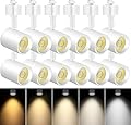 VANoopee 12 Pack 5-Color LED Track Lighting Heads H Type Track Light Heads Dimmable, 2000K 3000K 4000K 5000K 6000K Adjustable, Flicker Free CRI90+ 24° 10W 800lm, White