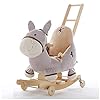 Leuke Cartoon Kinderen Dual-Use Muziek Rocking Paard Baby Toy Kleine Houten Paard Baby Solid Wood Cradle…