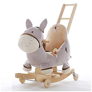 Leuke Cartoon Kinderen Dual-Use Muziek Rocking Paard Baby Toy Kleine Houten Paard Baby Solid Wood Cradle…