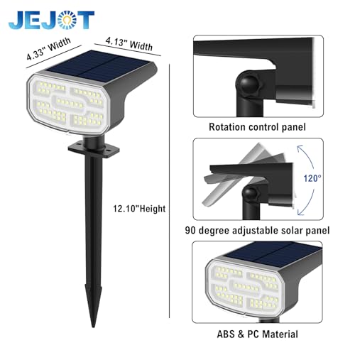 JEJOT Solar Spot Lights Outdoor Waterproof IP65,4 Pack,2CCT(3000K/6500K),4 Lighting Modes Selectable, Solar Powered Yard Garden Solar Spot Lights for Outside Landscape Auto On/Off thumbnail 8