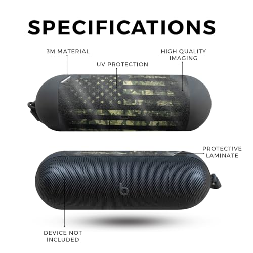 Image of Glossy Glitter Speaker Skin Compatible with Beats Pill (2024) - American Camo - Premium 3M Vinyl Protective Wrap Decal Cover - Easy to Apply | Crafted in The USA by MightySkins