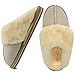 ONCAI Superfit Hausschuhe Mädchen, Warme Winter Anti Rutsch Mit Arch Support Orthopädische Memory Schaum Plüsch Hausschuhe Hause Slippers Beige Größe 40 EU DE