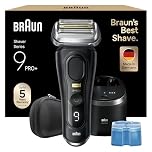Braun Series 9 PRO +, Rasoio Elettrico Barba, Regolabarba Uomo, Rifinitore di precisione, Custodia Viaggio, Lame Flessibili, SmartCare, Impermeabile, Batteria Litio Ion, Idea Regalo, 9560cc Nero