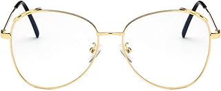 Unisex Glasses Frame Retro Gold Oval Full Frame Decoration Prescription Glasses