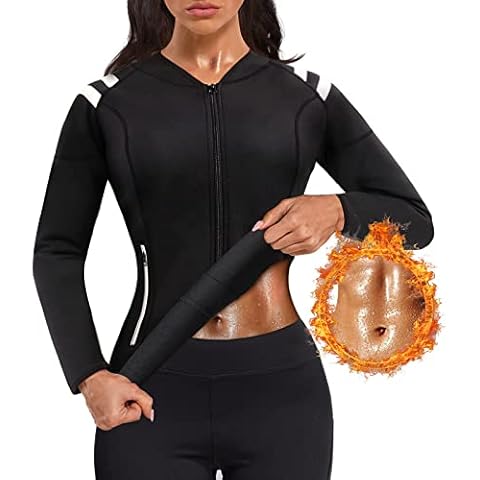 SCARBORO Sauna Sweat Suit for Women Neoprene Hot Jacket Full Body Shaper Slimming Weight Workout Top Waist Trainer Vest Shirt Cover