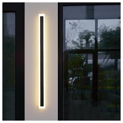 YAOWSZM 36W Outdoor Light Bar Wall Light Modern 70.9-inch LED Wall Lights Simple Creative Rectangular Wall Sconce Elegant Frosted Acrylic for Bedroom Living Room Courtyard Porch