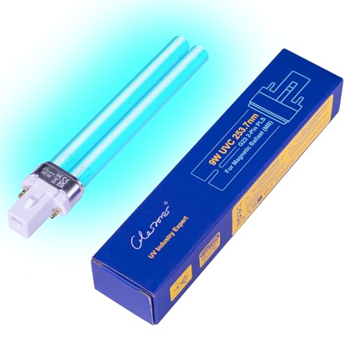Glostars 9W G23 PL-S Lampe T-UV de Remplacement pour Ballast Inductif – Compatible avec Clarificateur de Bassin et Filtre UVC – Traitement Efficace contre...