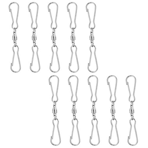 Doppeldrehhaken-Clips, 5 Stück Doppelhaken zum Aufhängen für Windspiele, Kristalltwister, Partyzubehör, Blumentöpfe, Pflanzen, Vogelfutterspender, Solarleuchten, Flaggenmast Cover