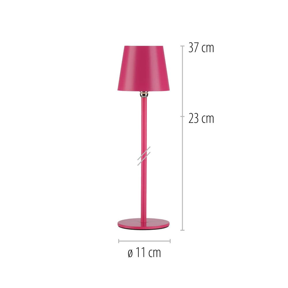 SellTec LED Tischleuchte Akku Flaschenleuchte Touchdimmer dimmbar pink | IP54 Außen, Für Garten, Gartentisch, Camping, Balkon, Terrasse