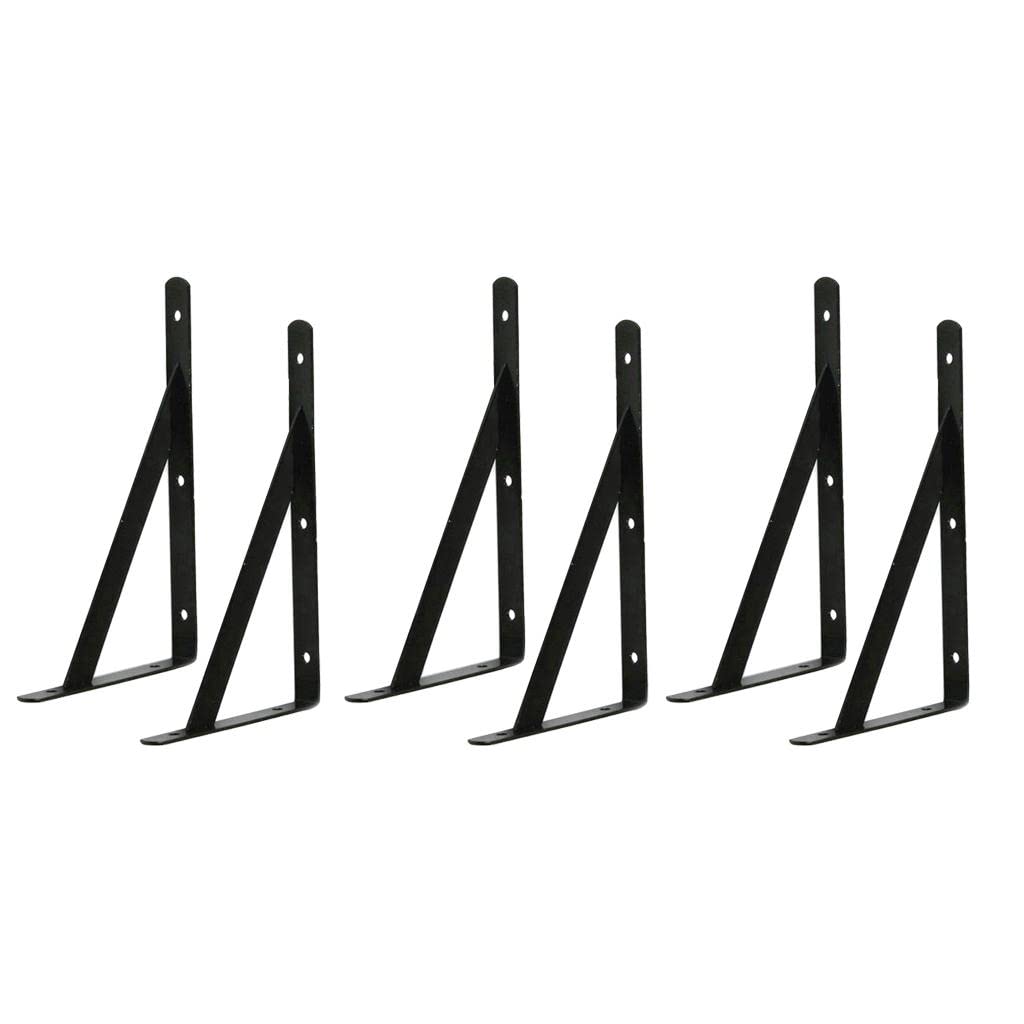 3-Pairs Metal L Shaped Wall Shelf Bracket Rack Support 200X120X2Mm-image-39
