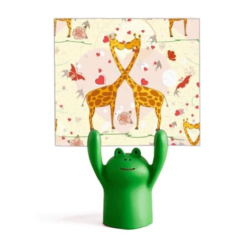 Porte-mémo jaune girafe Saint-Valentin porte-photo de table